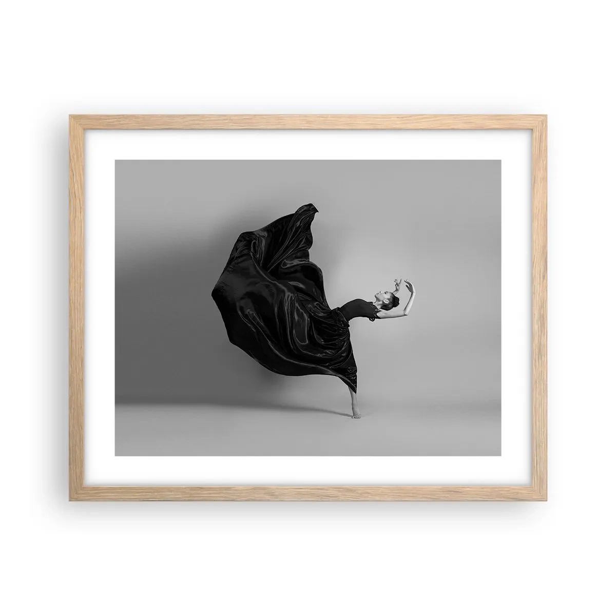 Pôster com moldura de carvalho claro - Com as asas da música - 50x40 cm