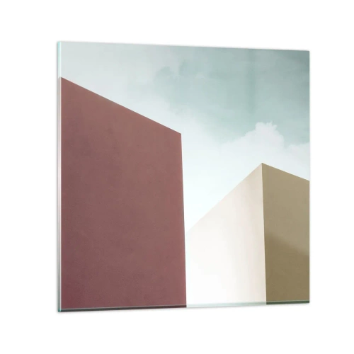 Quadro em vidro - A geometria de um verão ensolarado - 30x30 cm