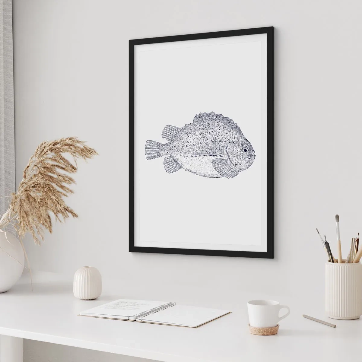 Pôster com moldura preta - Para o álbum do naturalista - 30x40 cm