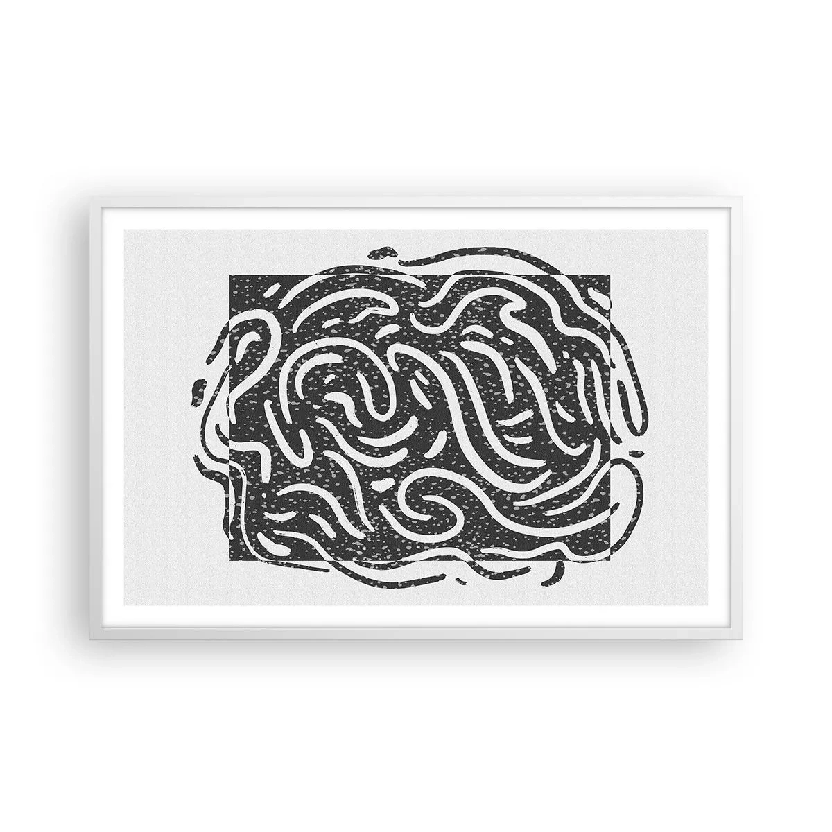 Pôster em moldura branca - Resumo: dança da alegria - 91x61 cm