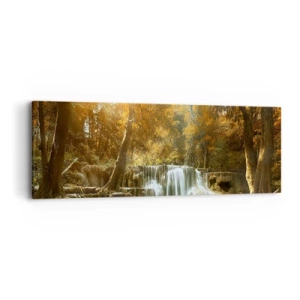 Quadro em tela - A cascata do parque - 90x30 cm