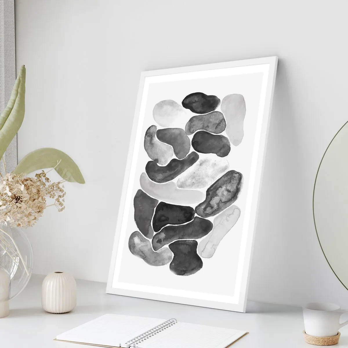 Pôster em moldura branca - Abstração rochosa - 70x100 cm