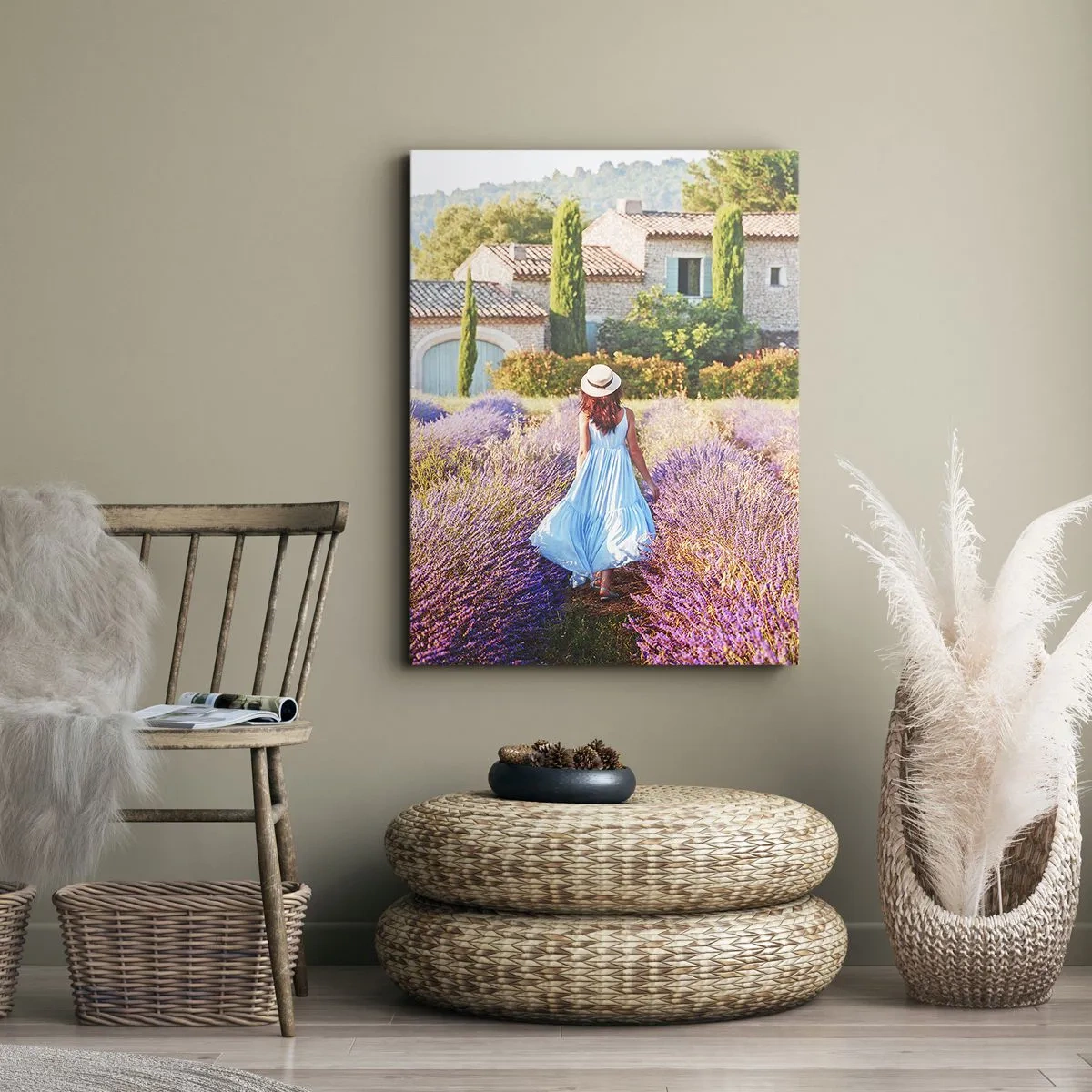 Quadro em tela - Menina Lavanda - 45x80 cm