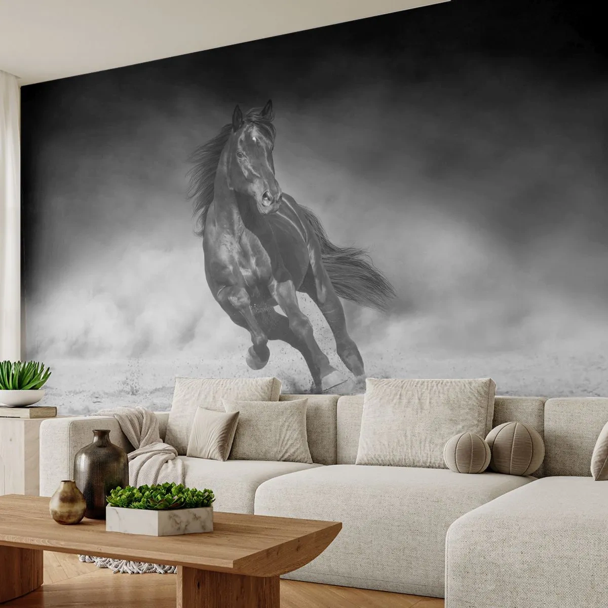 Papel de Parede Premium Sand - Digno do próprio emir - Cavalo, Animais, Natureza - 100x70 cm