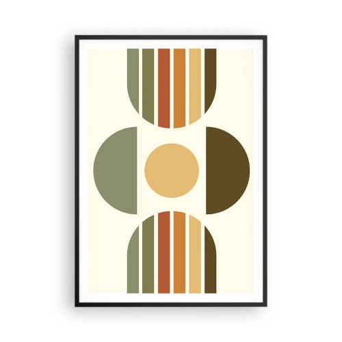 Pôster com moldura preta - Em tons terrosos - 70x100 cm