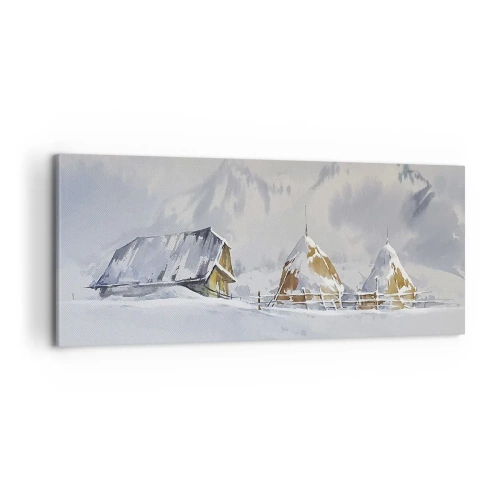Quadro em tela - No vale nevado - 100x40 cm