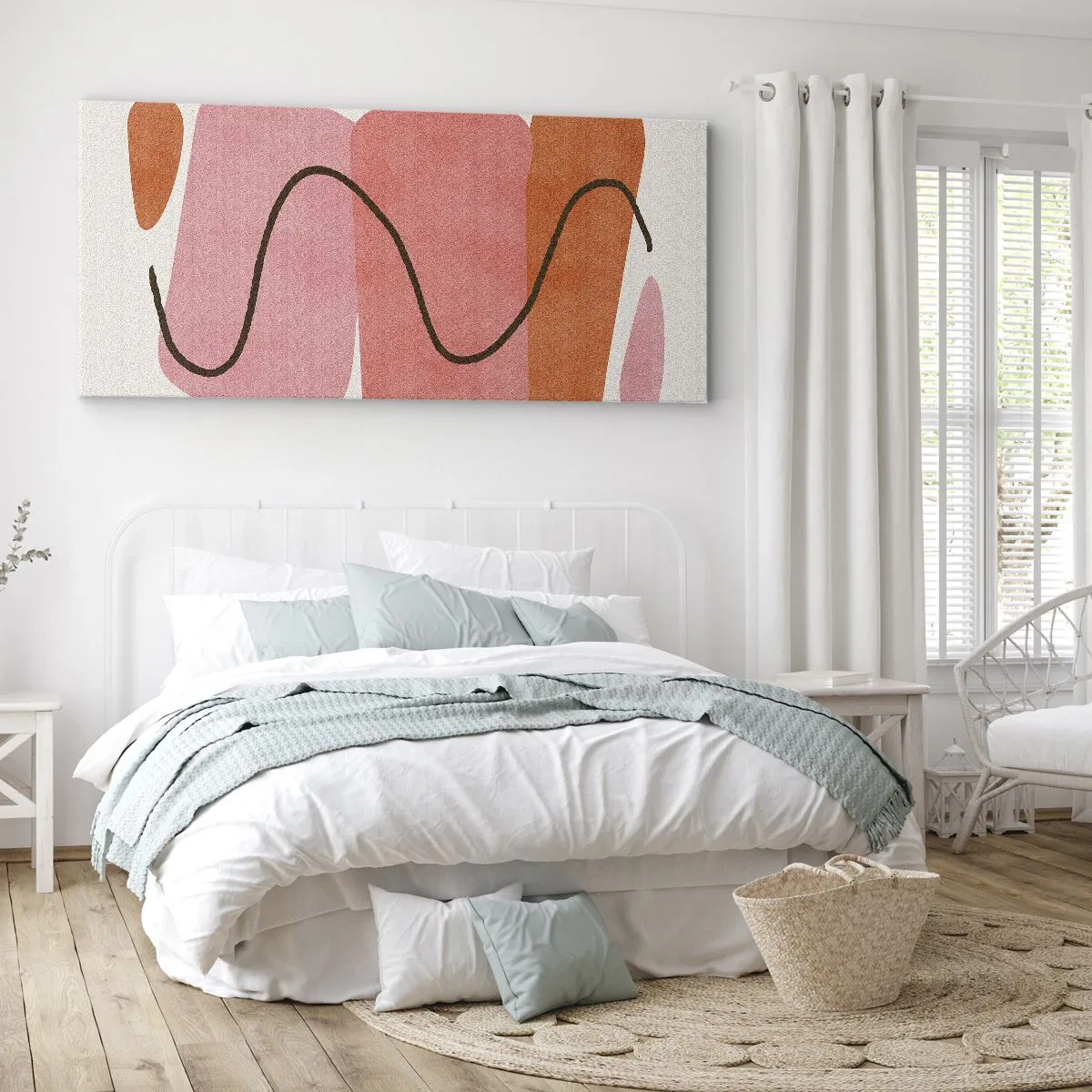 Quadro em tela - Movimento suave de formas - 100x40 cm