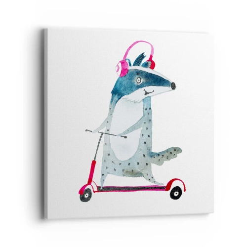 Quadro em tela - A alegria do texugo - 40x40 cm