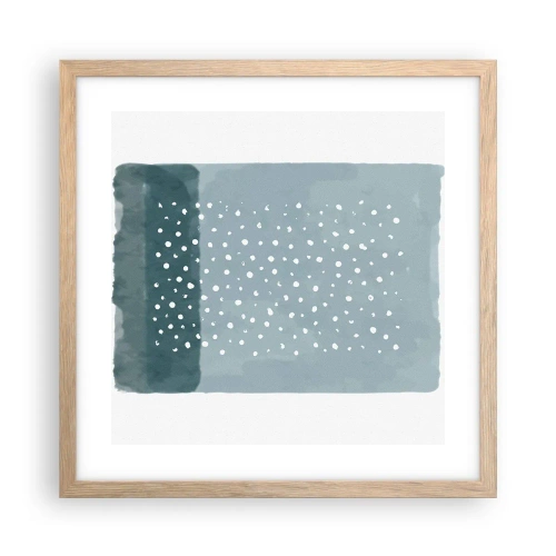 Pôster com moldura de carvalho claro - Cultivado em azul - 40x40 cm