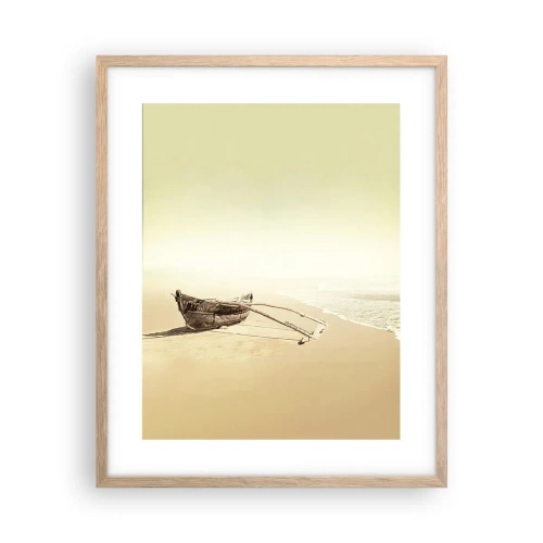 Pôster com moldura de carvalho claro - Memória dos mares do sul - 40x50 cm