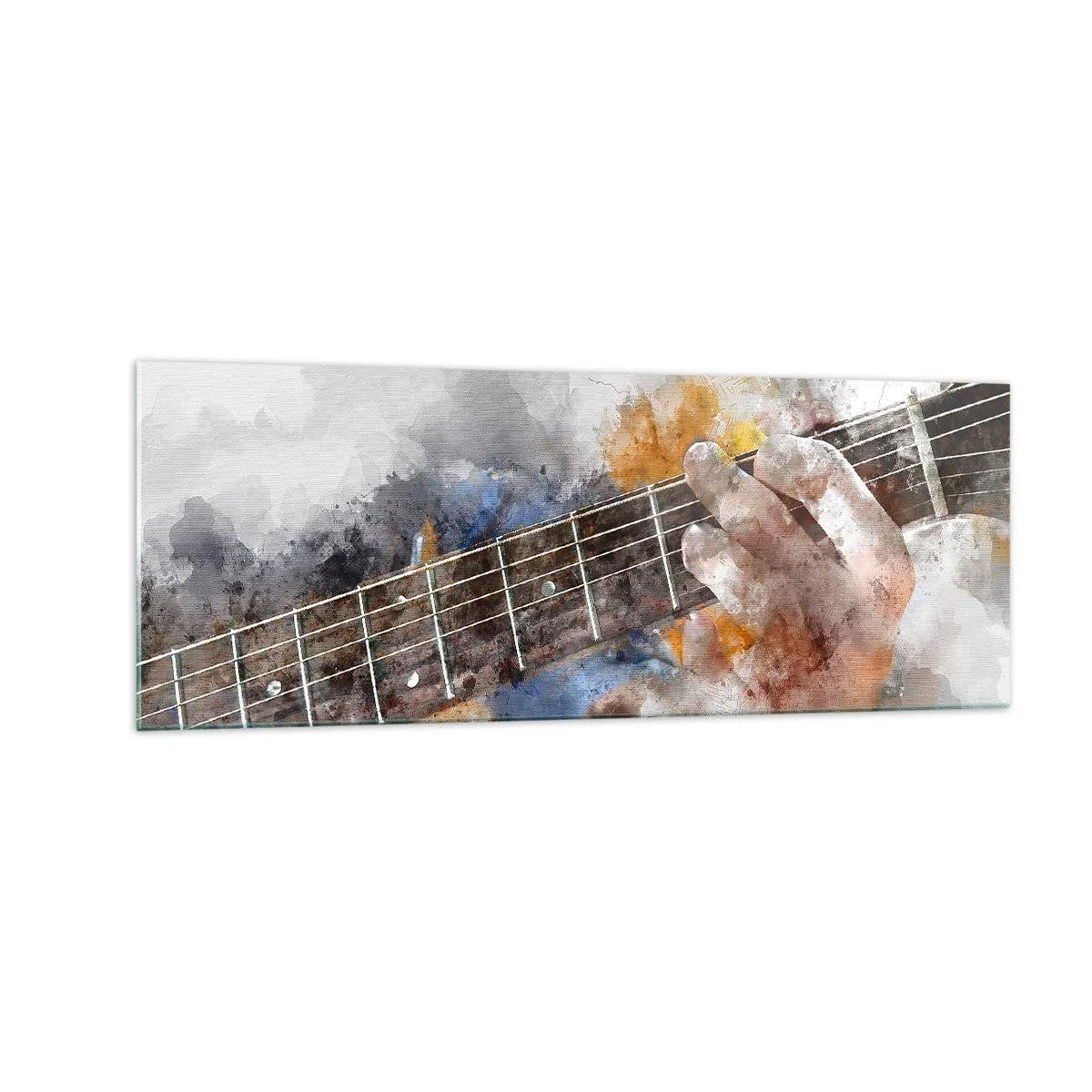 Quadro em vidro - Poesia entre as cordas - 140x50 cm