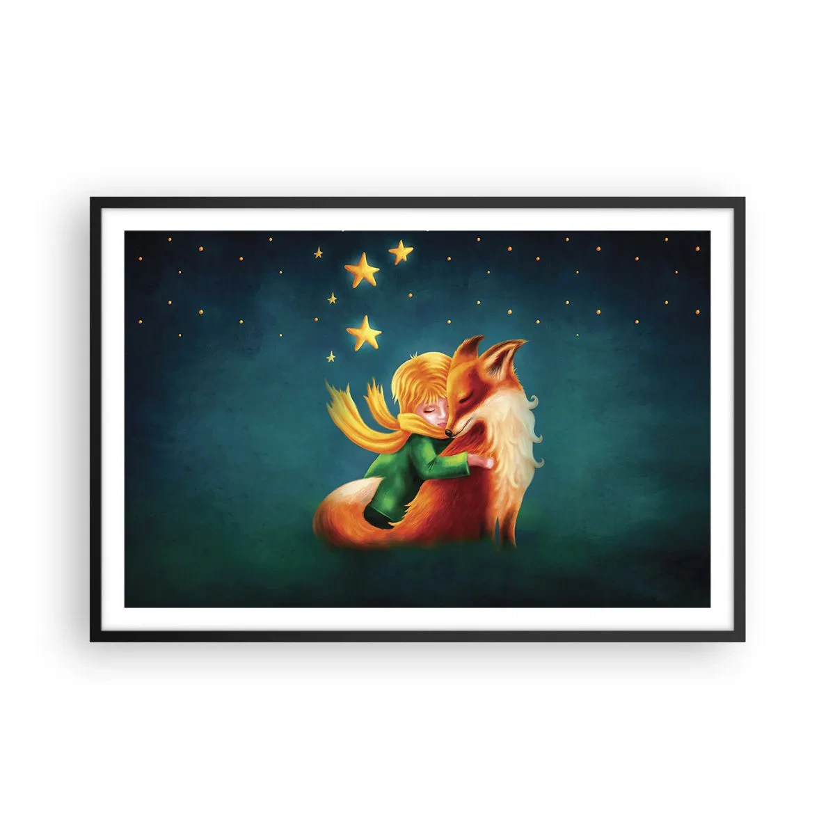 Pôster com moldura preta - O Pequeno Príncipe - 91x61 cm