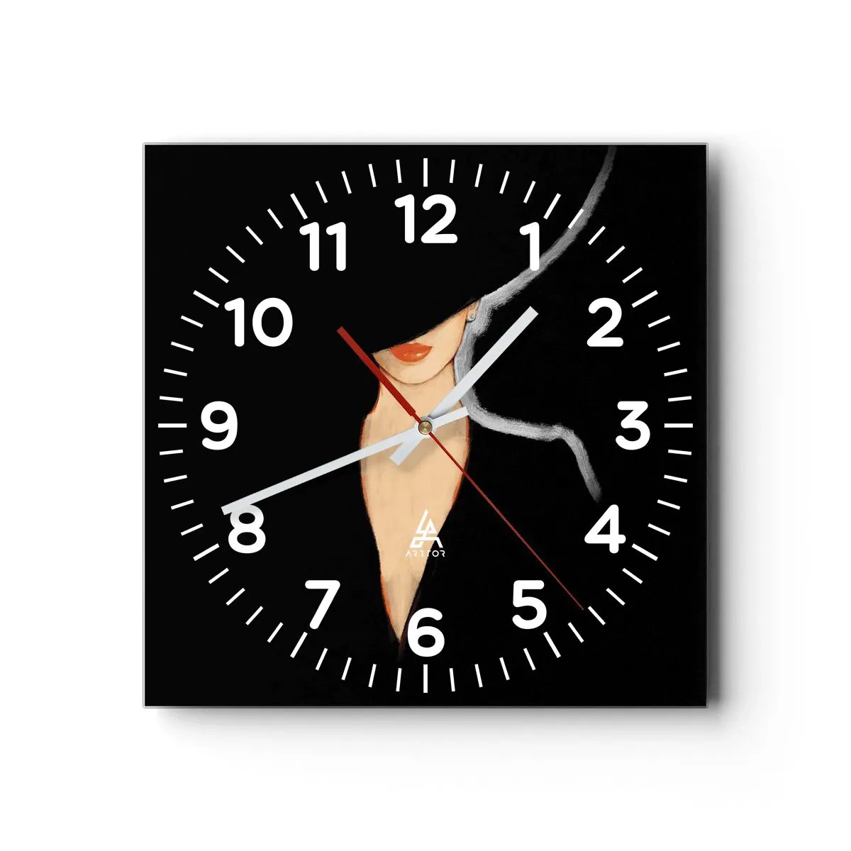 Relógio de parede - Relógio em vidro - Elegância e estilo - 30x30 cm