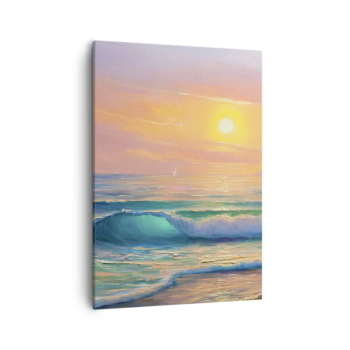 Quadro em tela - O canto turquesa das ondas - 50x70 cm