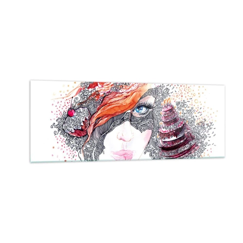 Quadro em vidro - Com ela, todos os dias são dias de festa - 140x50 cm