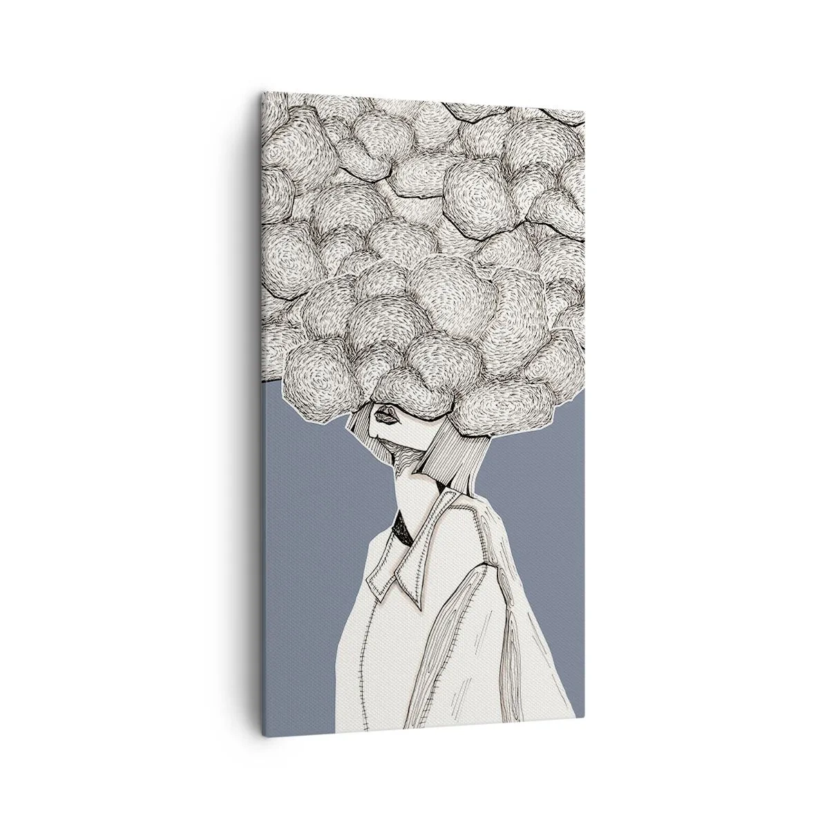 Quadro em tela - Com a cabeça nas nuvens - 45x80 cm