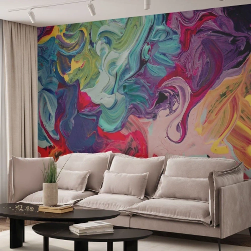 Papel de Parede Premium Sand - O nascimento das cores - Abstração, Pedaço, Padrão Moderno - 400x280 cm