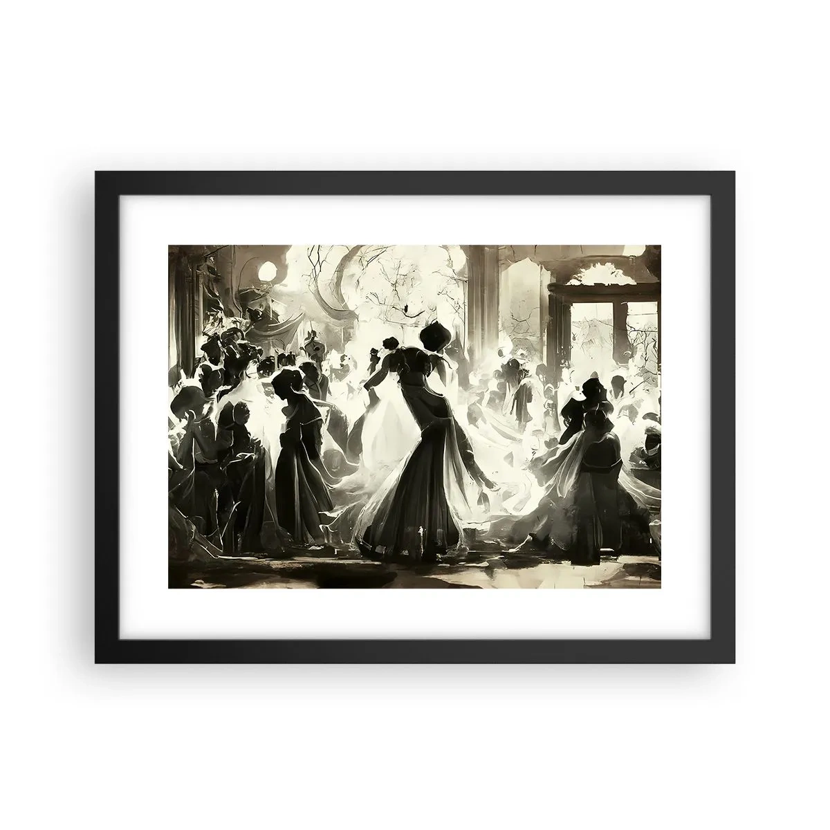 Pôster com moldura preta - O grande baile de máscaras - 40x30 cm