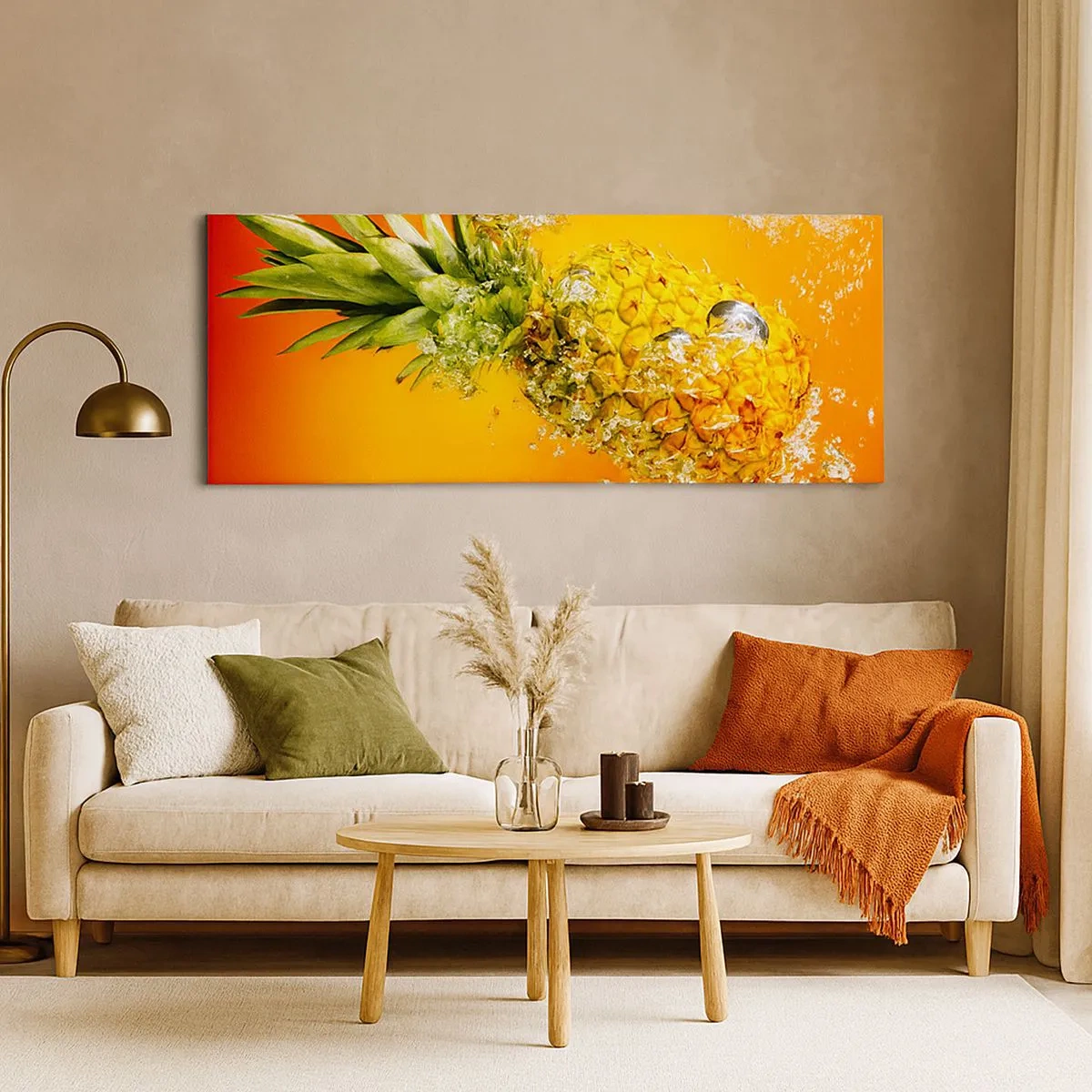 Quadro em tela - Frescor suculento tropical - 100x40 cm