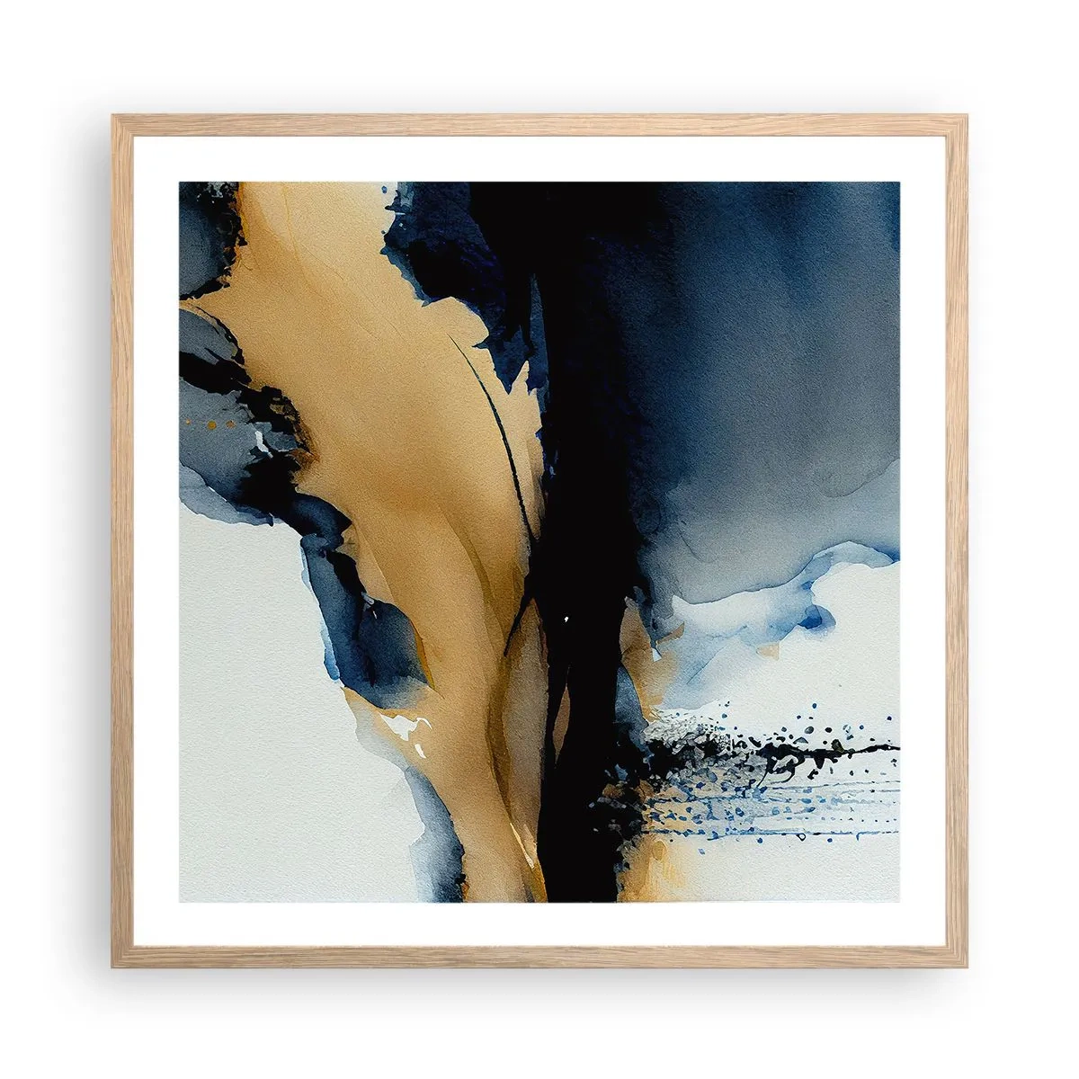 Pôster com moldura de carvalho claro - Atrás da cortina - 60x60 cm