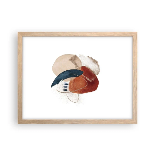Pôster com moldura de carvalho claro - Composição oval - 40x30 cm