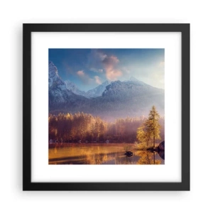 Pôster com moldura preta - Nas montanhas e vales - 30x30 cm