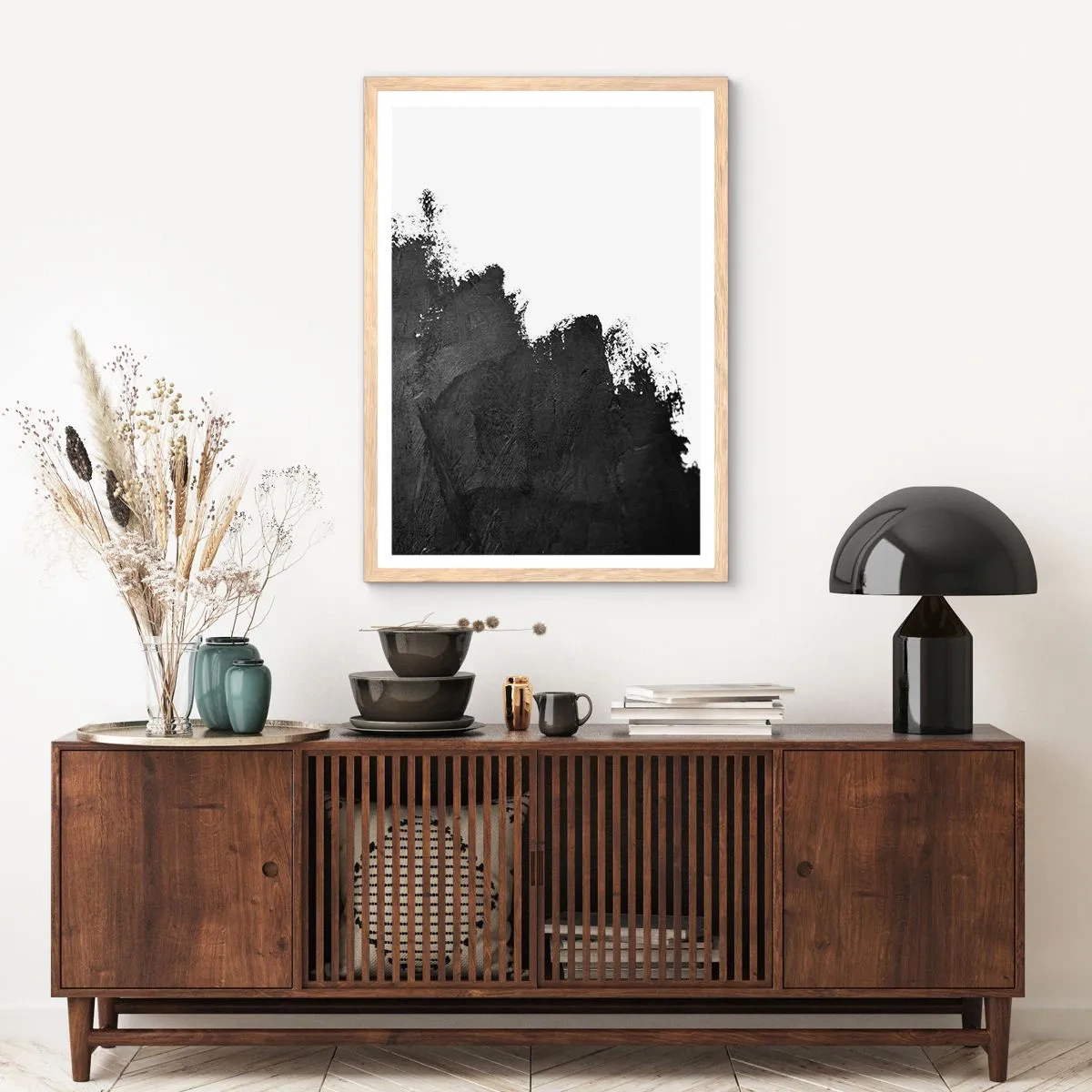 Pôster com moldura de carvalho claro - Elementos: terra - 40x50 cm