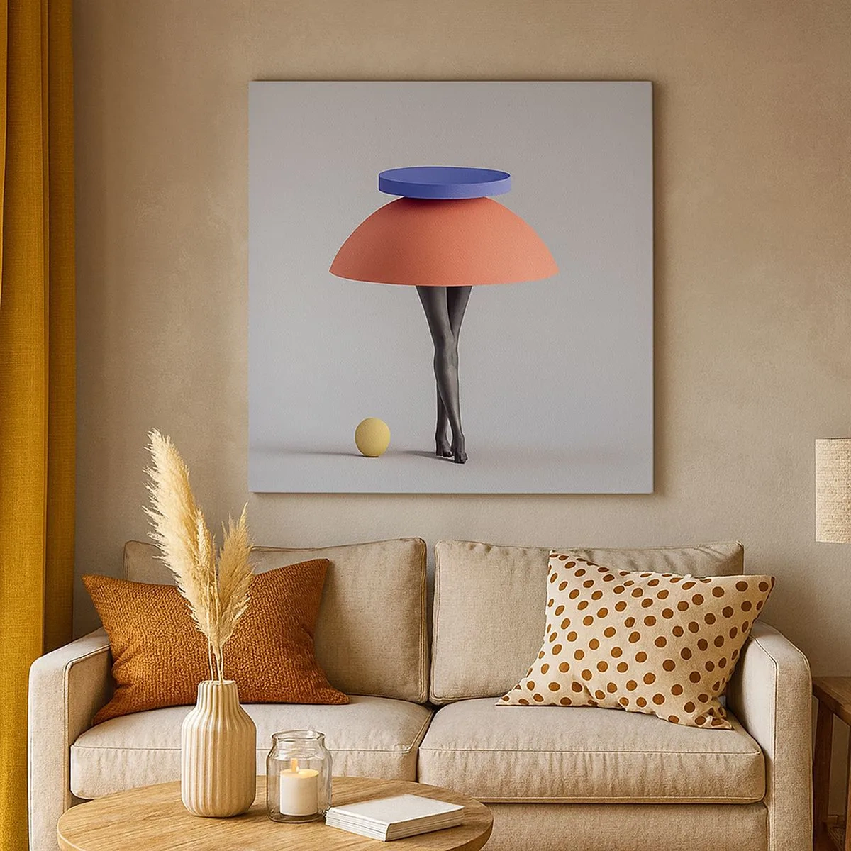 Quadro em tela - Composição surrealista - 30x30 cm