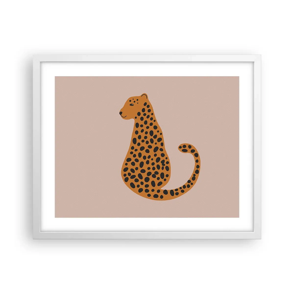 Pôster em moldura branca - A estampa de leopardo está na moda - 50x40 cm