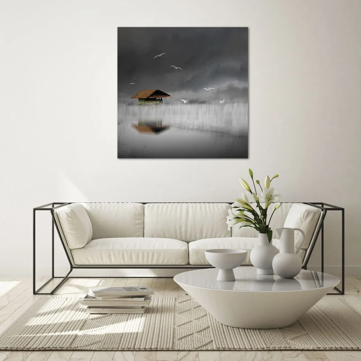 Quadro em vidro - Abrigo da chuva - 40x40 cm