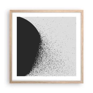Pôster com moldura de carvalho claro - Movimento das moléculas - 50x50 cm