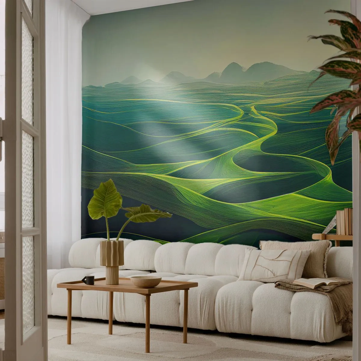 Papel de Parede Standard Eco - Nos vales verdes - Paisagem, Prado, Vales - 300x210 cm