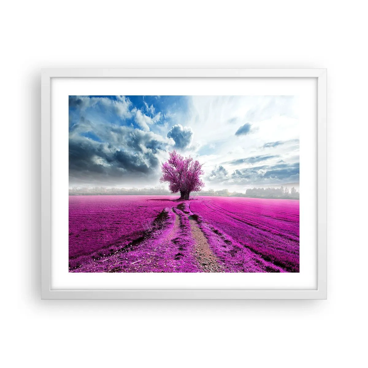 Pôster em moldura branca - Charmosa charneca - 50x40 cm