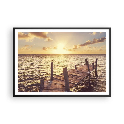 Pôster com moldura preta - A terra dourada da gentileza - 100x70 cm