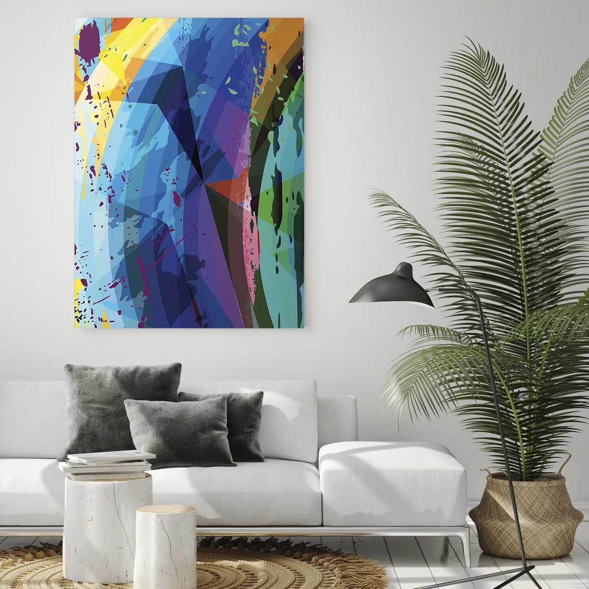 Quadro em vidro - Vertigem colorida - 80x120 cm