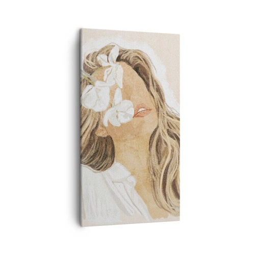 Quadro em tela - Entre as flores em êxtase - 45x80 cm