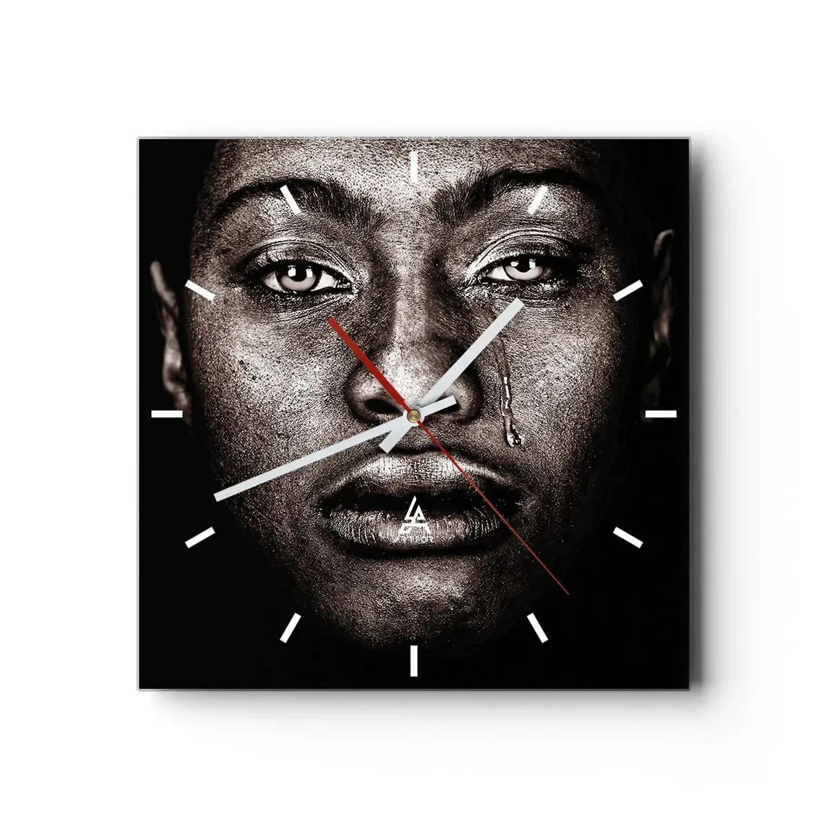 Relógio de parede - Relógio em vidro - Uma lágrima - 30x30 cm