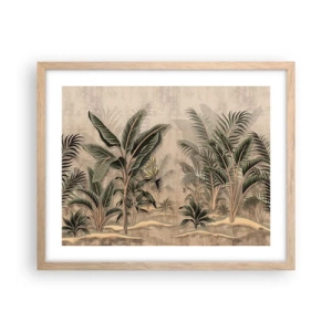 Pôster com moldura de carvalho claro - Gravura em estilo colonial - 50x40 cm