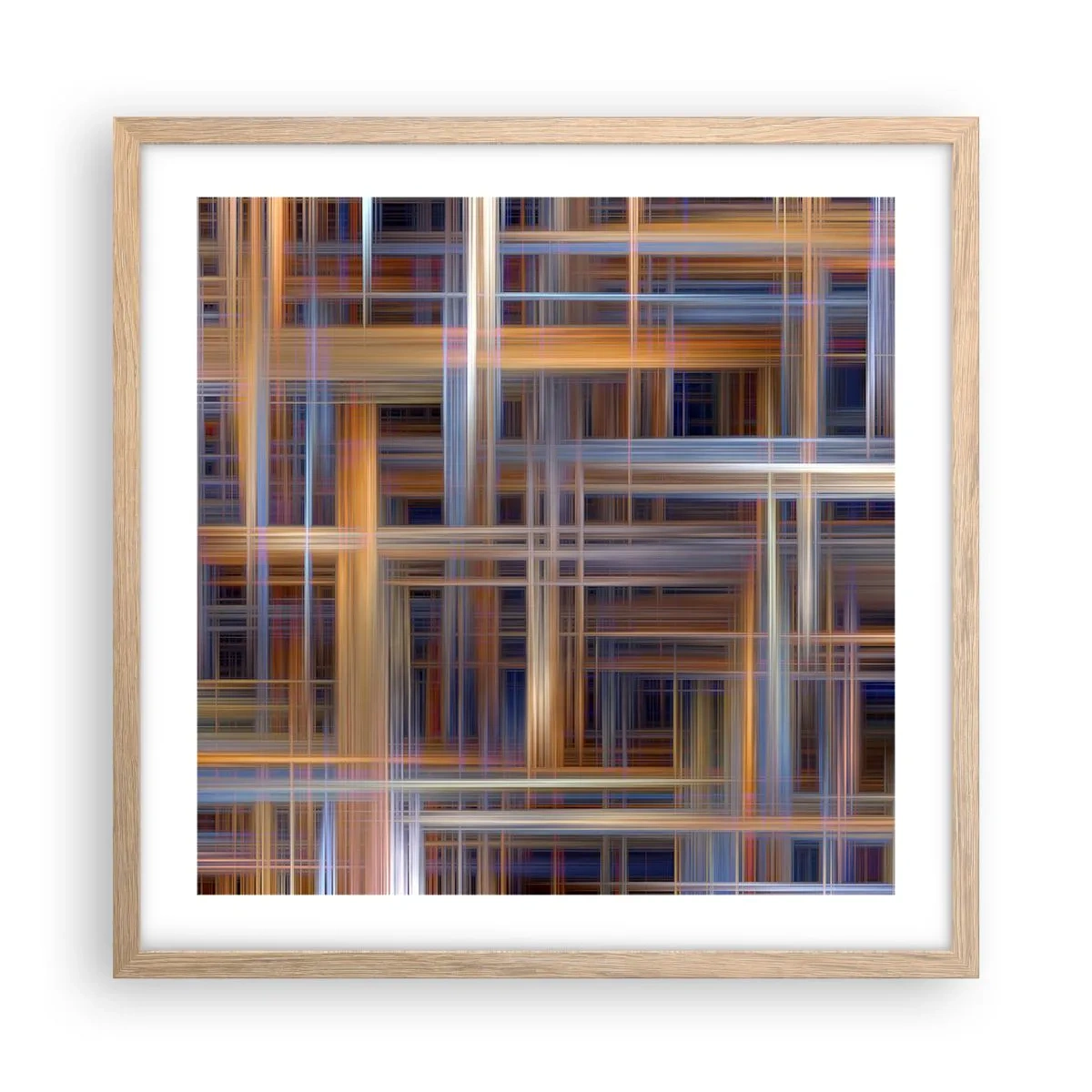 Pôster com moldura de carvalho claro - Tecido de luz - 50x50 cm