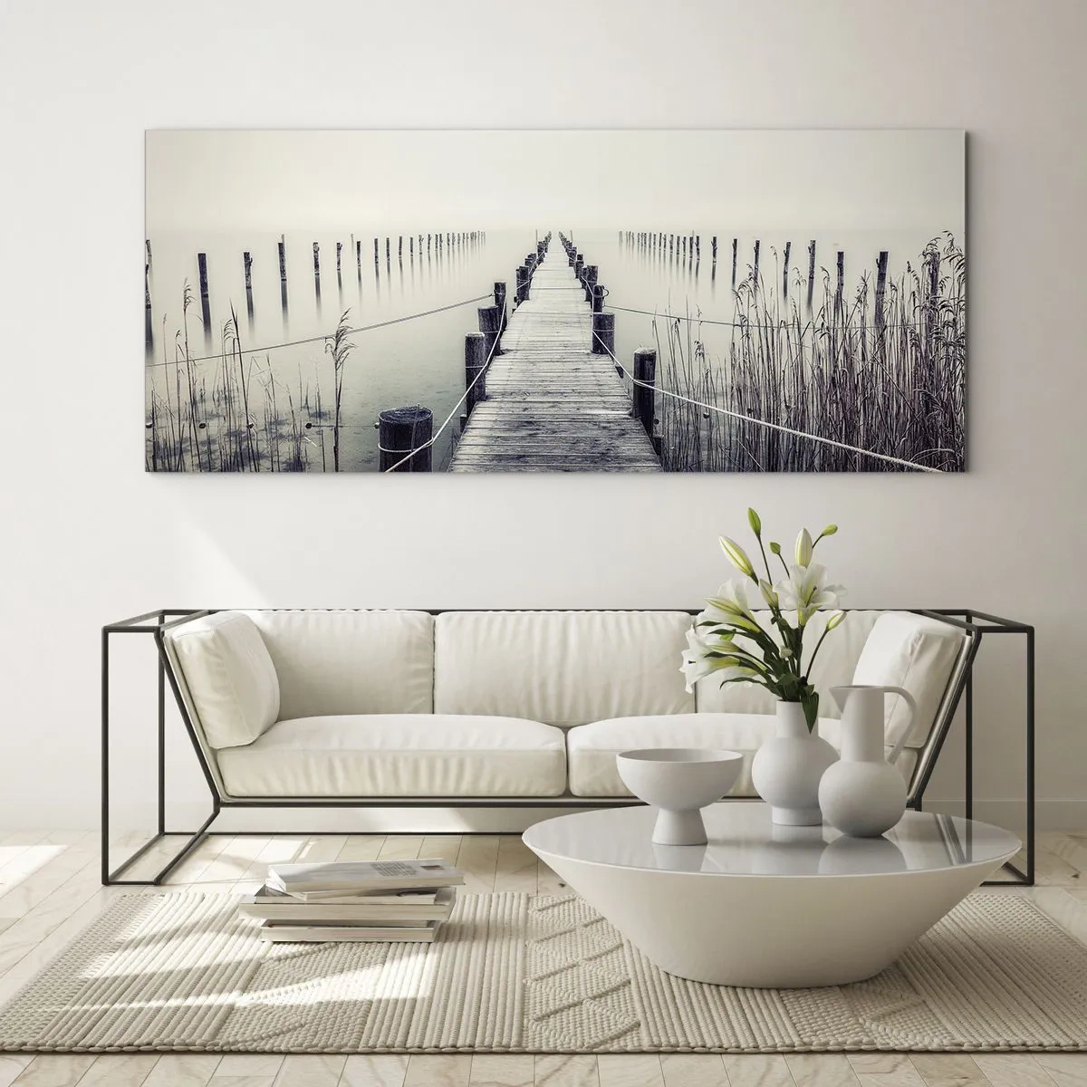 Quadro em vidro - Mergulhe em paz - 100x40 cm