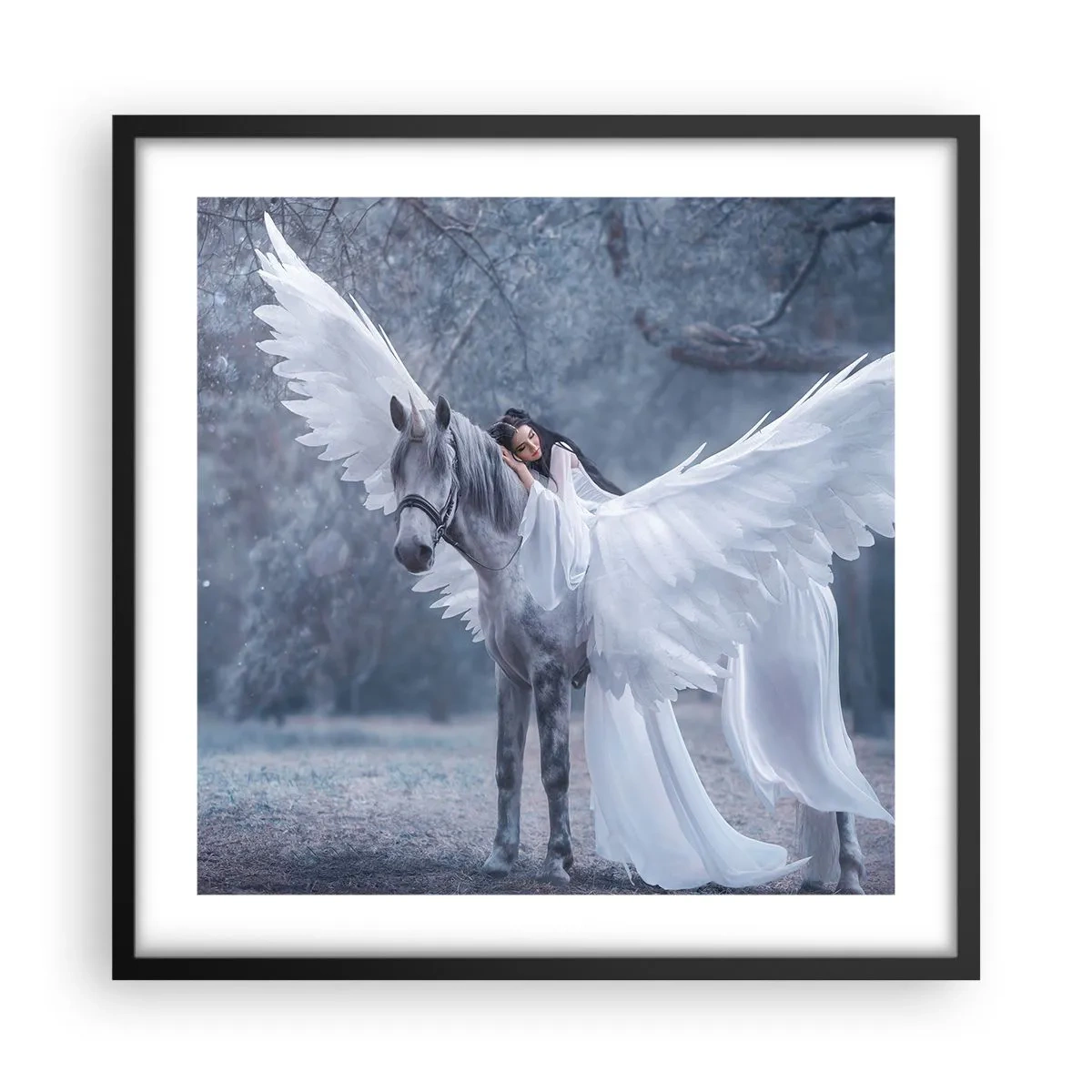 Pôster com moldura preta - Momento inspirado - 50x50 cm