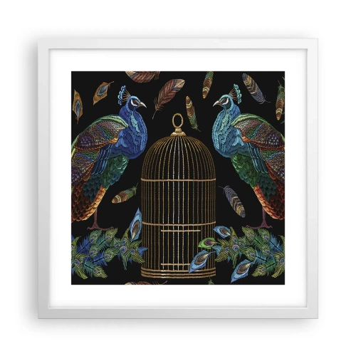 Pôster em moldura branca - Em vestes reais - 40x40 cm