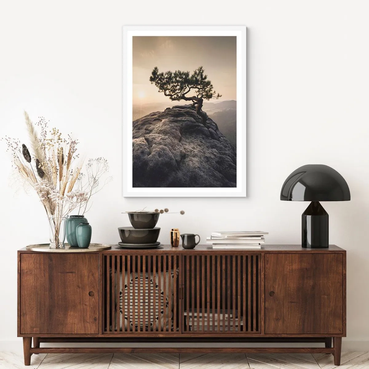 Pôster em moldura branca - A vida ganha sempre - 61x91 cm