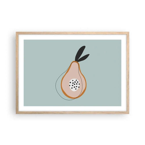 Pôster com moldura de carvalho claro - Penetrar na natureza das coisas - 70x50 cm