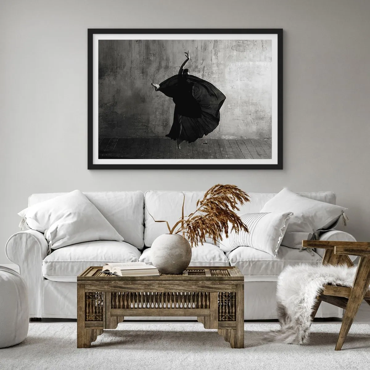 Pôster com moldura preta - Cheio de paixão - 100x70 cm