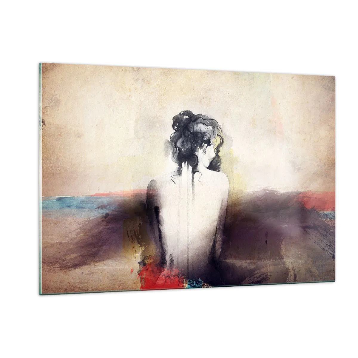 Quadro em vidro - Linhas suaves, formas ovais - 120x80 cm