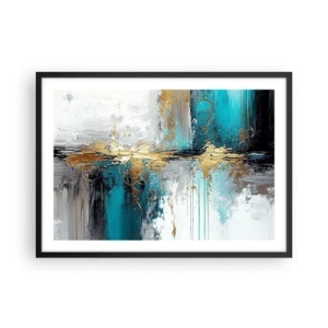 Pôster com moldura preta - Tudo flui - 70x50 cm