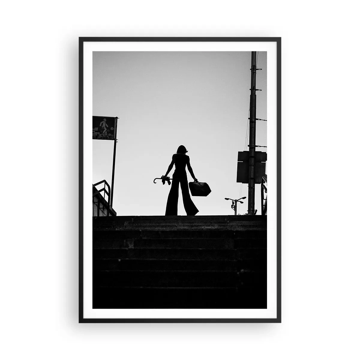 Pôster com moldura preta - Caminhadas urbanas - 70x100 cm