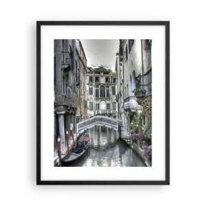 Pôster com moldura preta - Há séculos em devaneio silencioso - 40x50 cm