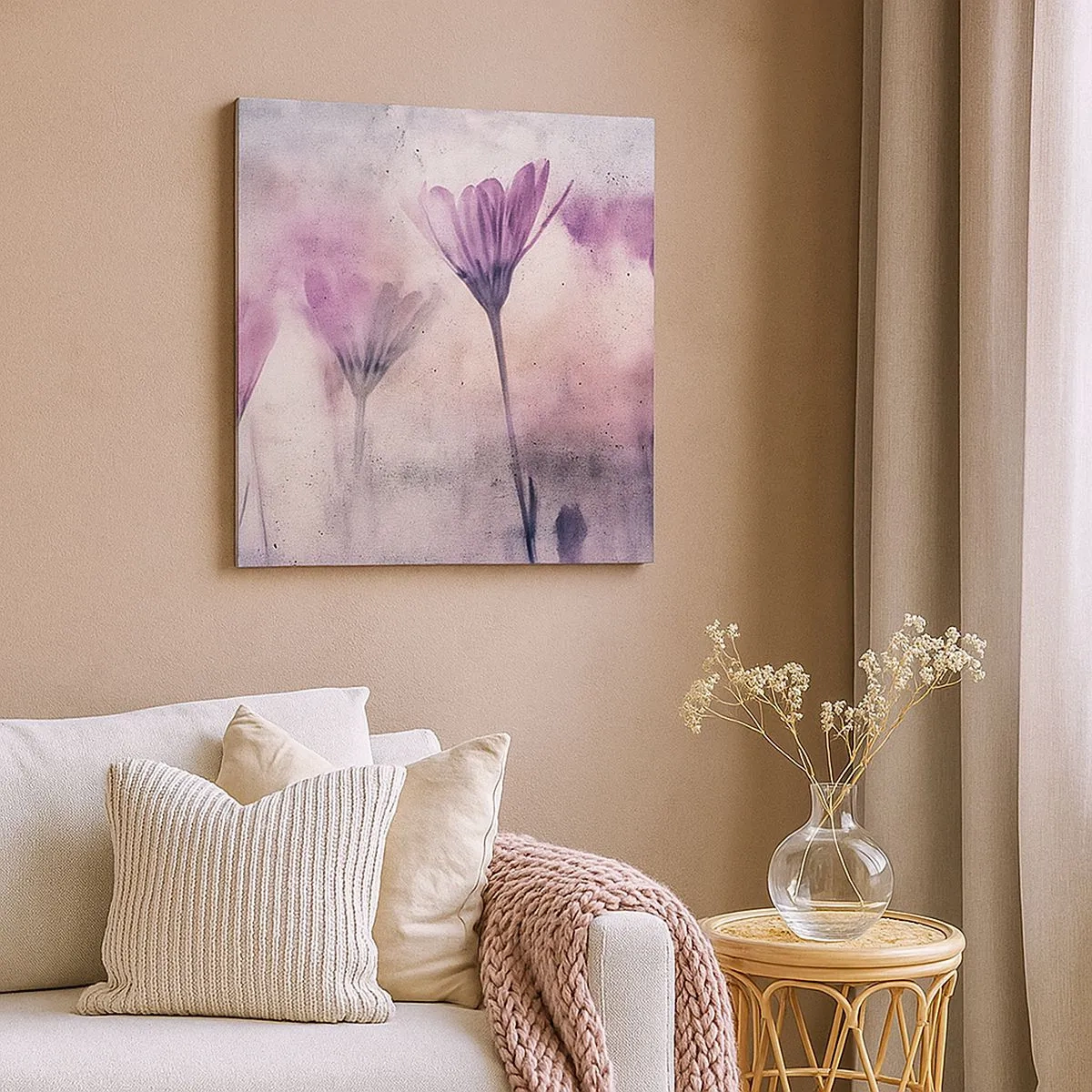 Quadro em tela - Sonho de flores - 30x30 cm